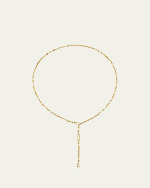 18K Yellow Gold Diamond Hinge Necklace